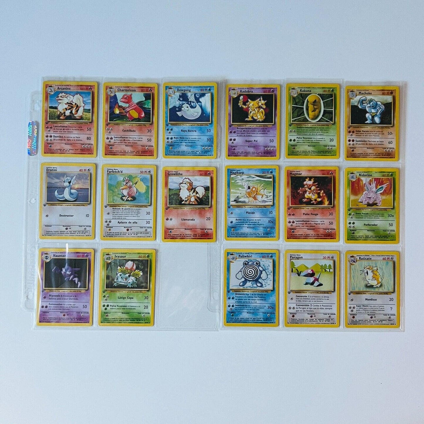 Pokémon 1st Ed. Base Set Near Complete Uncommon Common Spanish 68 Cards NM-MINT