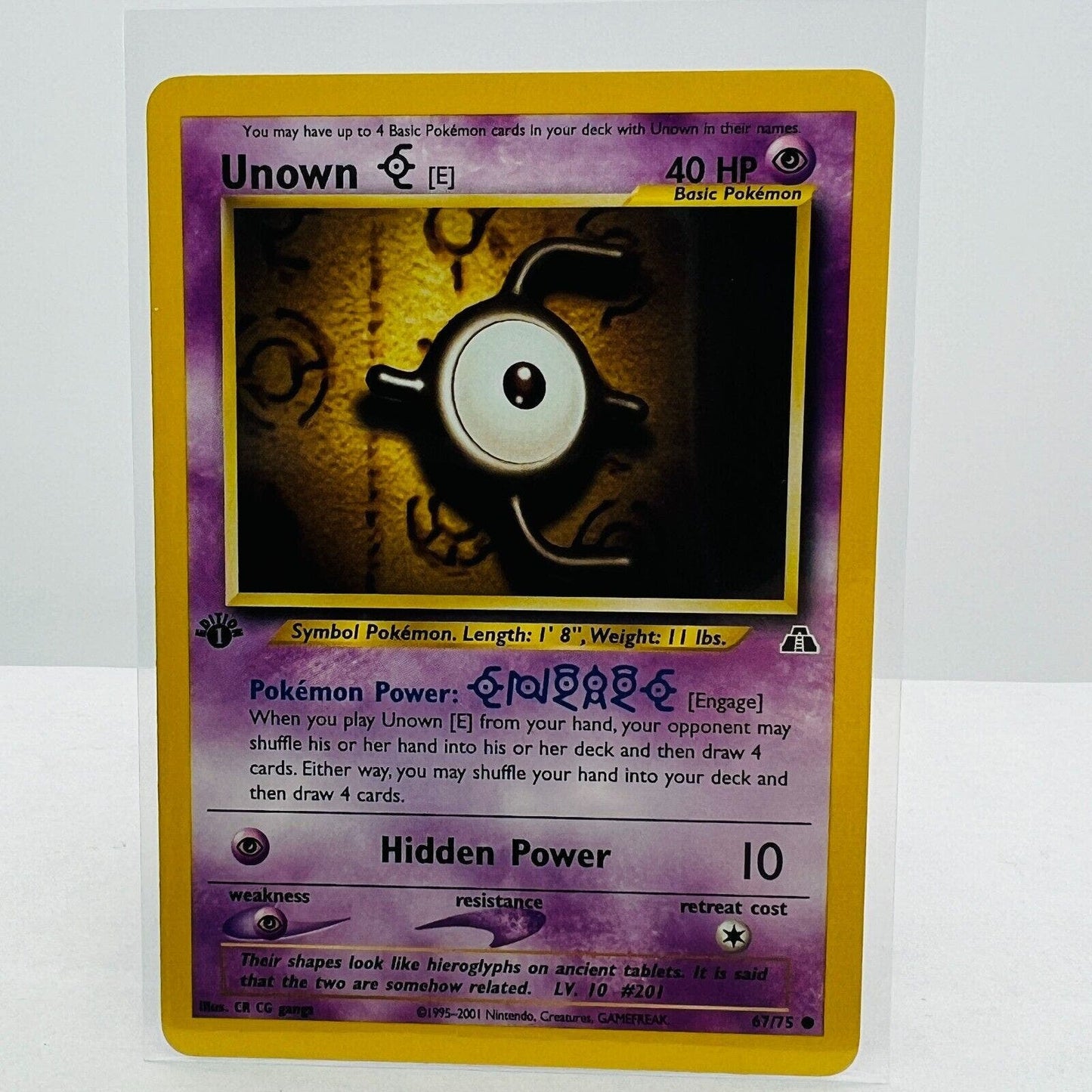 Pokémon Unown E 1st Edition 67/75 Neo Discovery WOTC Pokemon Common Card NM-MT