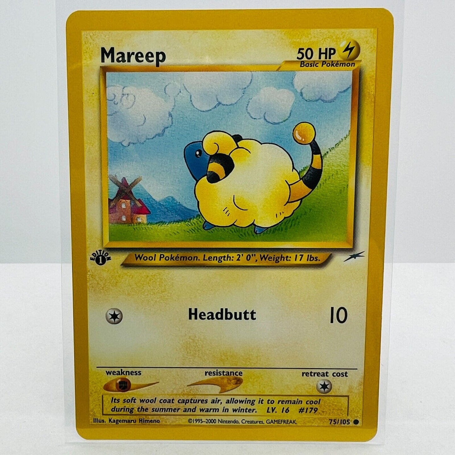 Pokémon Mareep 1st Edition 75/105 Neo Destiny WOTC Pokemon Common Card NM-MT