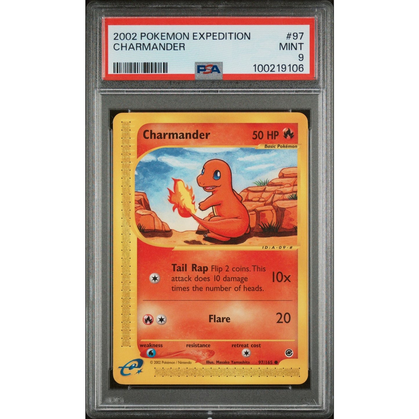 PSA 9 MINT Charmander 97/165 Pokémon Expedition 2002 Non Holo (CGC/BGS)