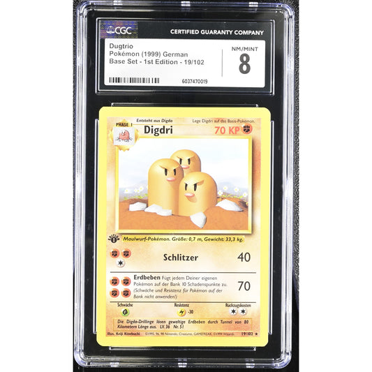 CGC 8 NM/MINT Dugtrio Digdri 1st Edition 19/102 German Base Set Rare (PSA/BGS)