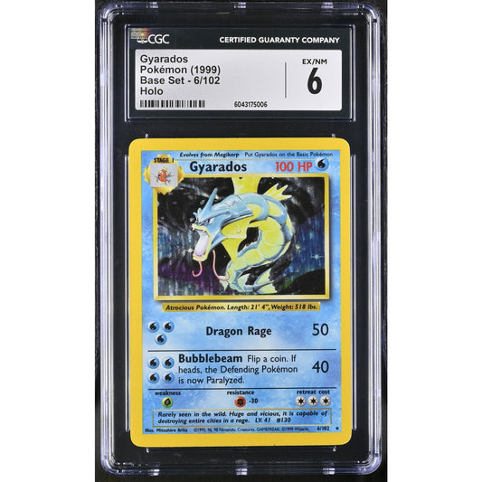 CGC 6 EX/NM Gyarados 6/102 Pokemon 1999 Unlimited Base Set Holo Card (PSA/BGS)