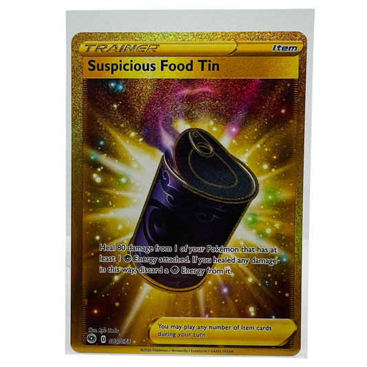 Pokémon Suspicious Food Tin 080/073 Champions Path 2020 Gold Holo Card NM-MT