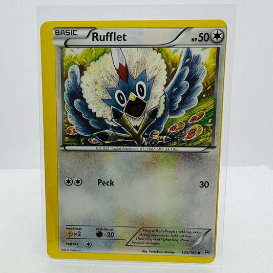 Pokémon Rufflet 129/162 XY BREAKthrough ERROR Miscut Pokemon Common Card LP