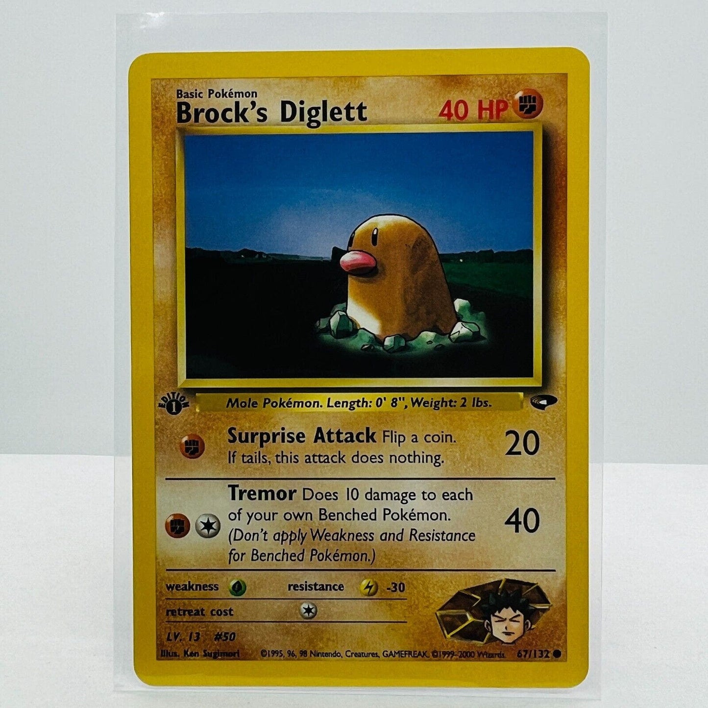 Pokémon Brock's Diglett 1st Edition 67/132 Gym Challenge Common Card NM-MT