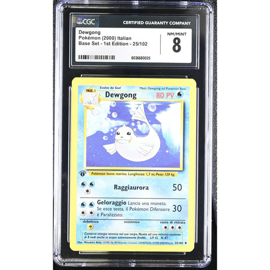 CGC 8 NM/MINT Dewgong 1st Edition 25/102 Pokémon Italian Base Set (PSA/BGS)