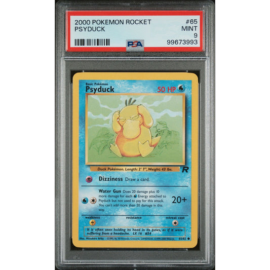 PSA 9 MINT Psyduck 65/82 Pokemon Team Rocket Unlimited Non Holo (CGC/BGS)