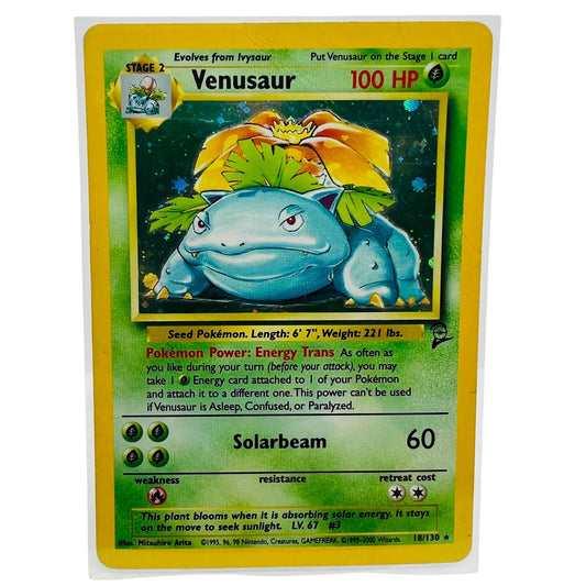 Pokémon Venusaur 18/130 Base Set II 2 Pokemon 2000 Holo Foil Card DMG-PL