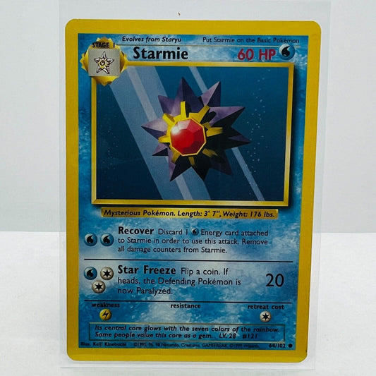 Pokémon Starmie 64/102 Base Set Unlimited Pokemon 1999 WOTC Common Card LP-NM