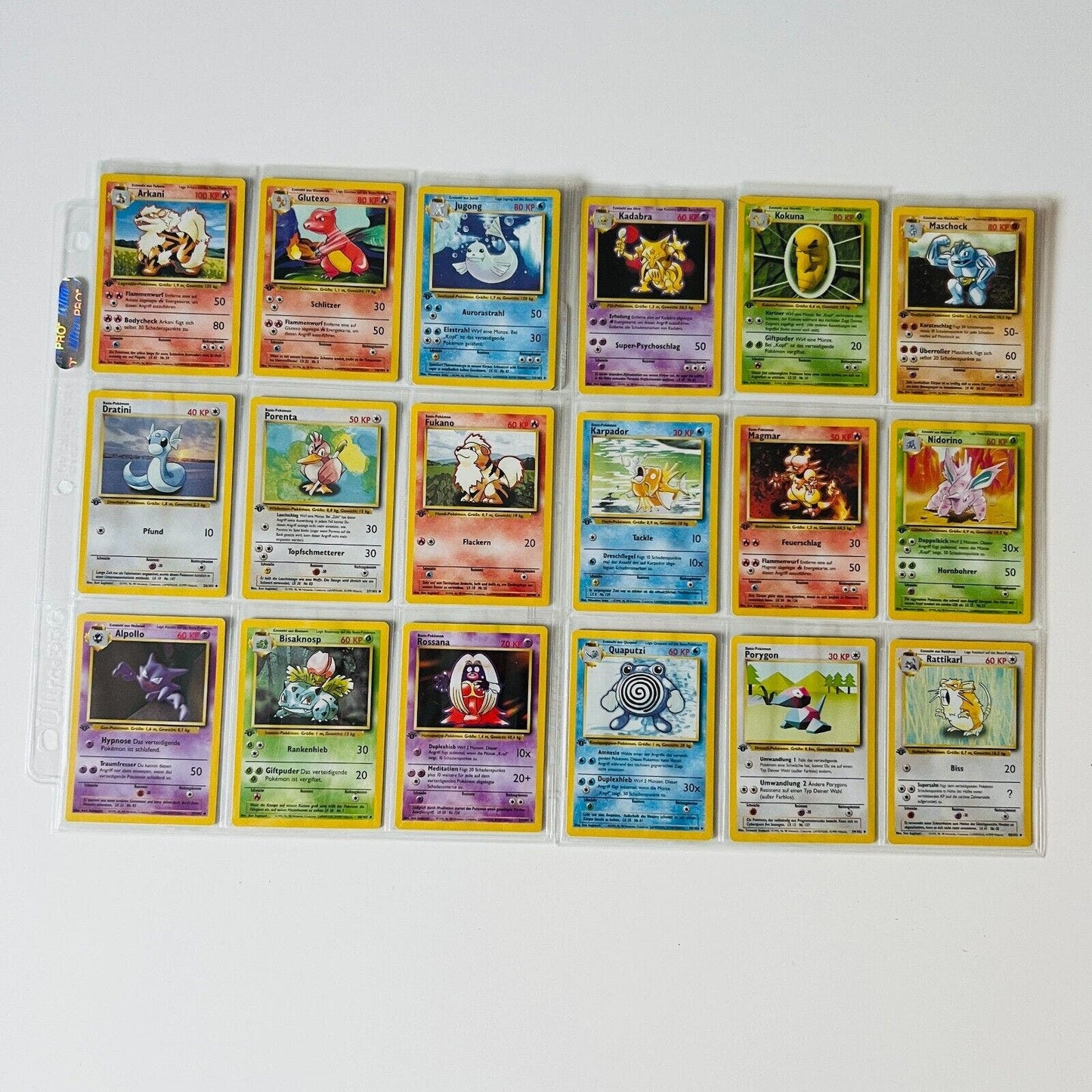 Pokémon 1st Edition Base Set Complete Uncommon Common German 70 Cards NM-MINT