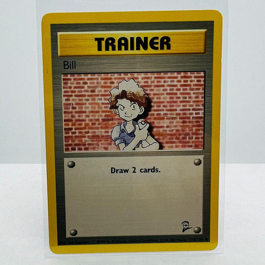 Pokémon Bill Trainer 118/130 Base Set 2 Pokemon 2000 WOTC Common Card NM-MT