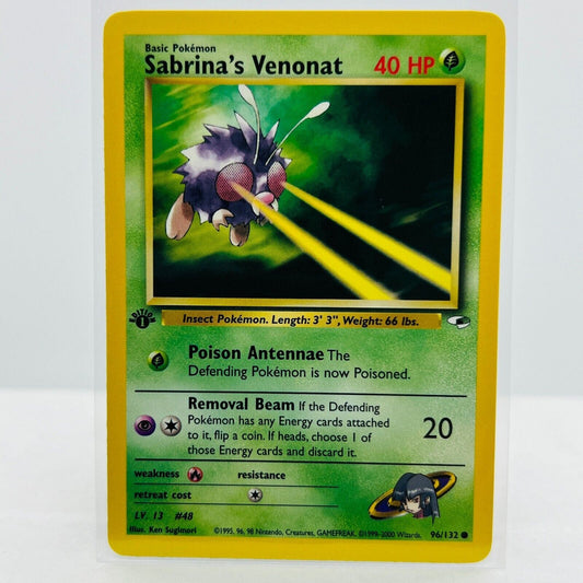 Pokémon Sabrina's Venonat 1st Edition 95/132 Gym Heroes WOTC Common Card NM-MT