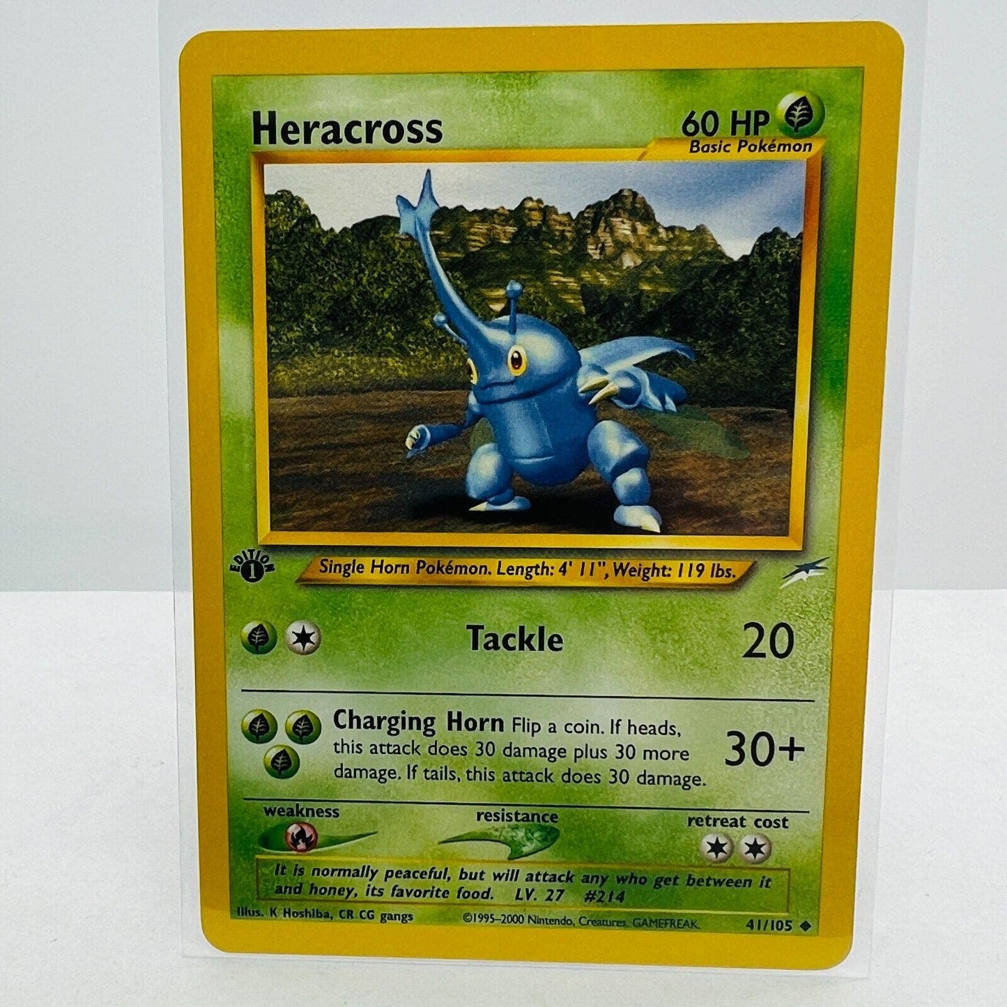 Pokémon Heracross 1st Edition 41/105 Neo Destiny WOTC Uncommon Card NM-MT