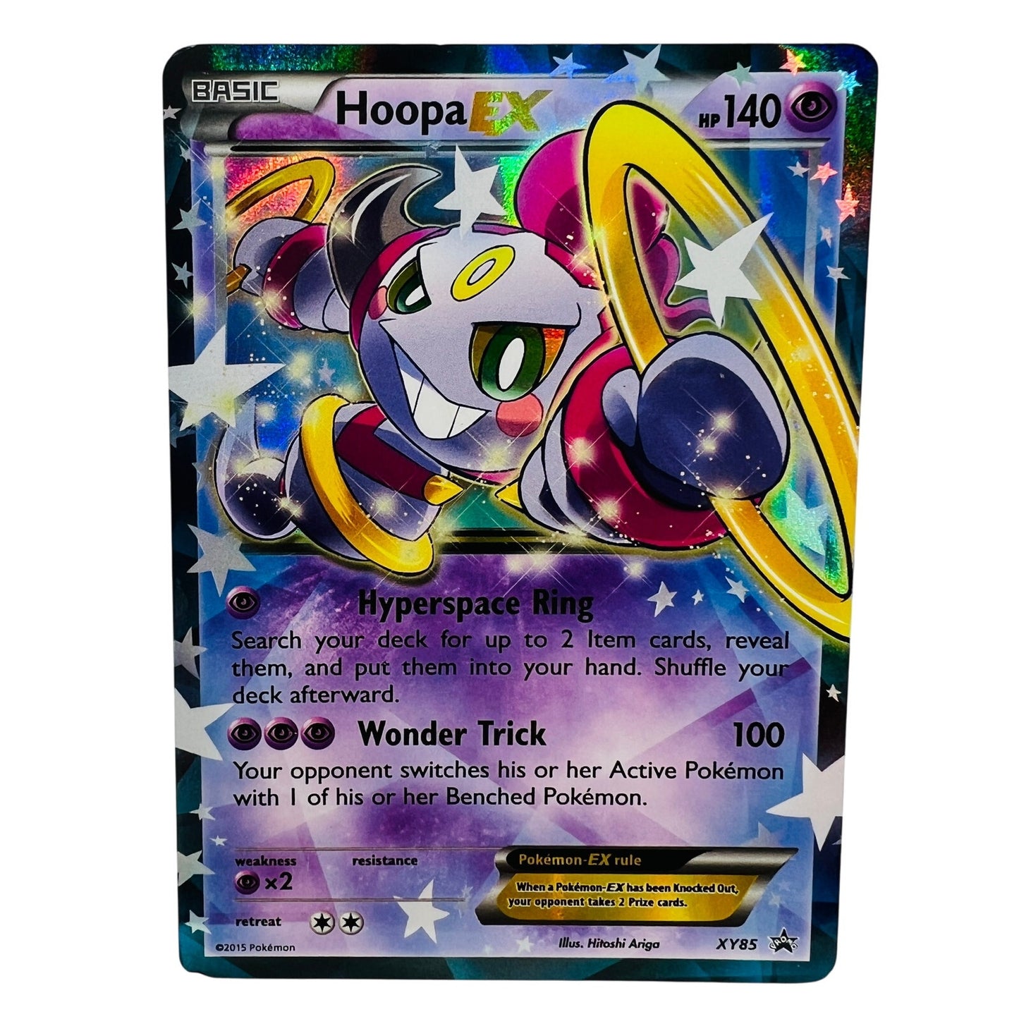 Pokémon Hoopa EX XY85 Pokemon 2015 Black Star Promo Holo Foil Rare Card MP-LP