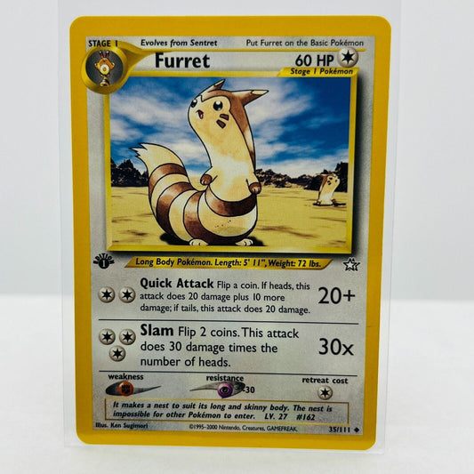 Pokémon Furret 1st Edition 35/111 Neo Genesis WOTC Pokemon Uncommon Card NM-MT