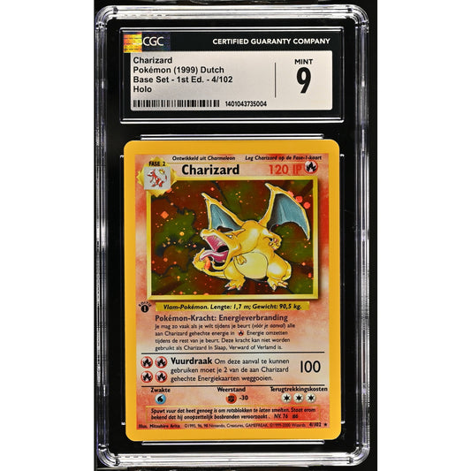 CGC 9 MINT Charizard 1st Edition 4/102 Dutch Base Set Holo Foil Rare (PSA/BGS)