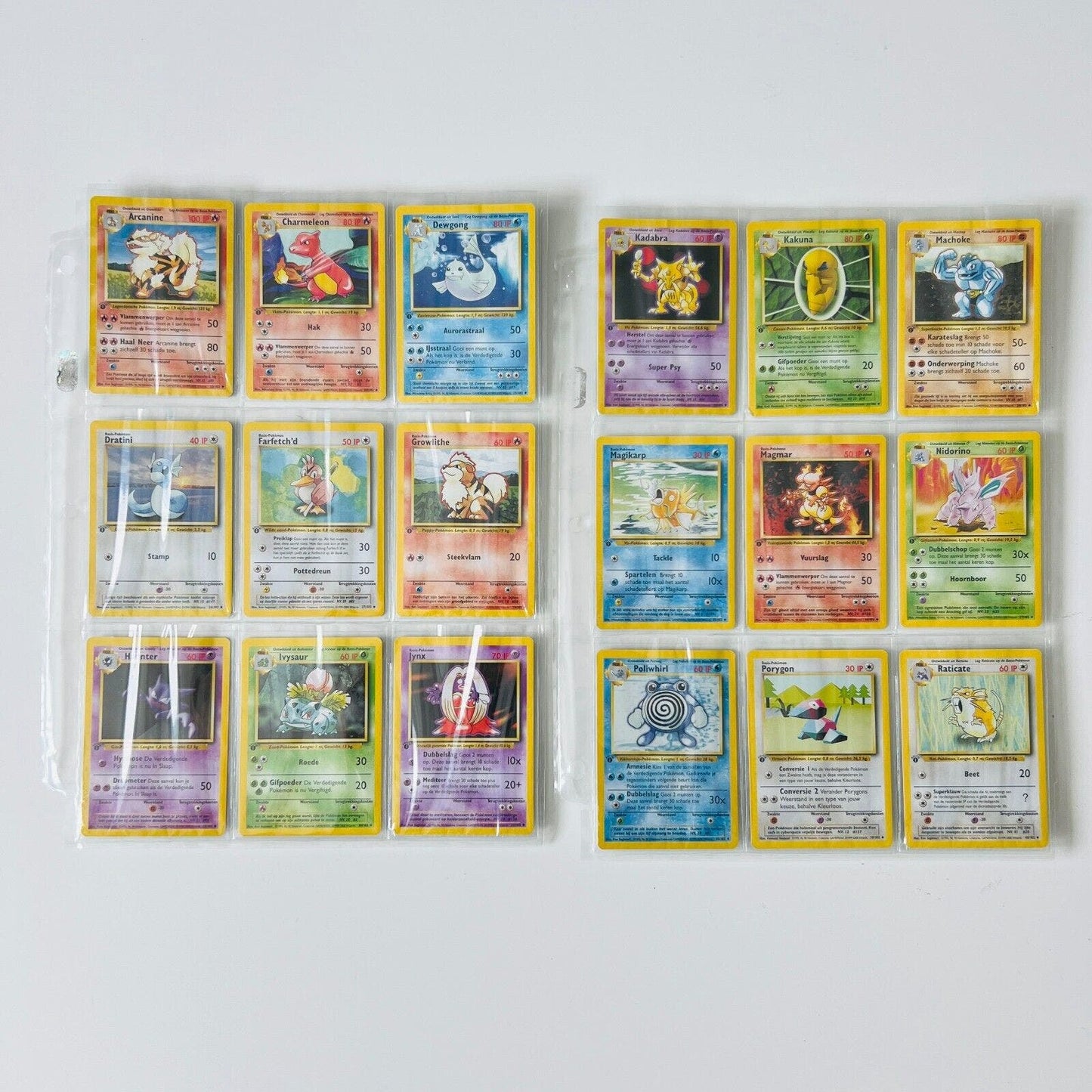 Pokémon 1st Edition Base Set Complete Uncommon Common Dutch 70 Cards NM-MINT