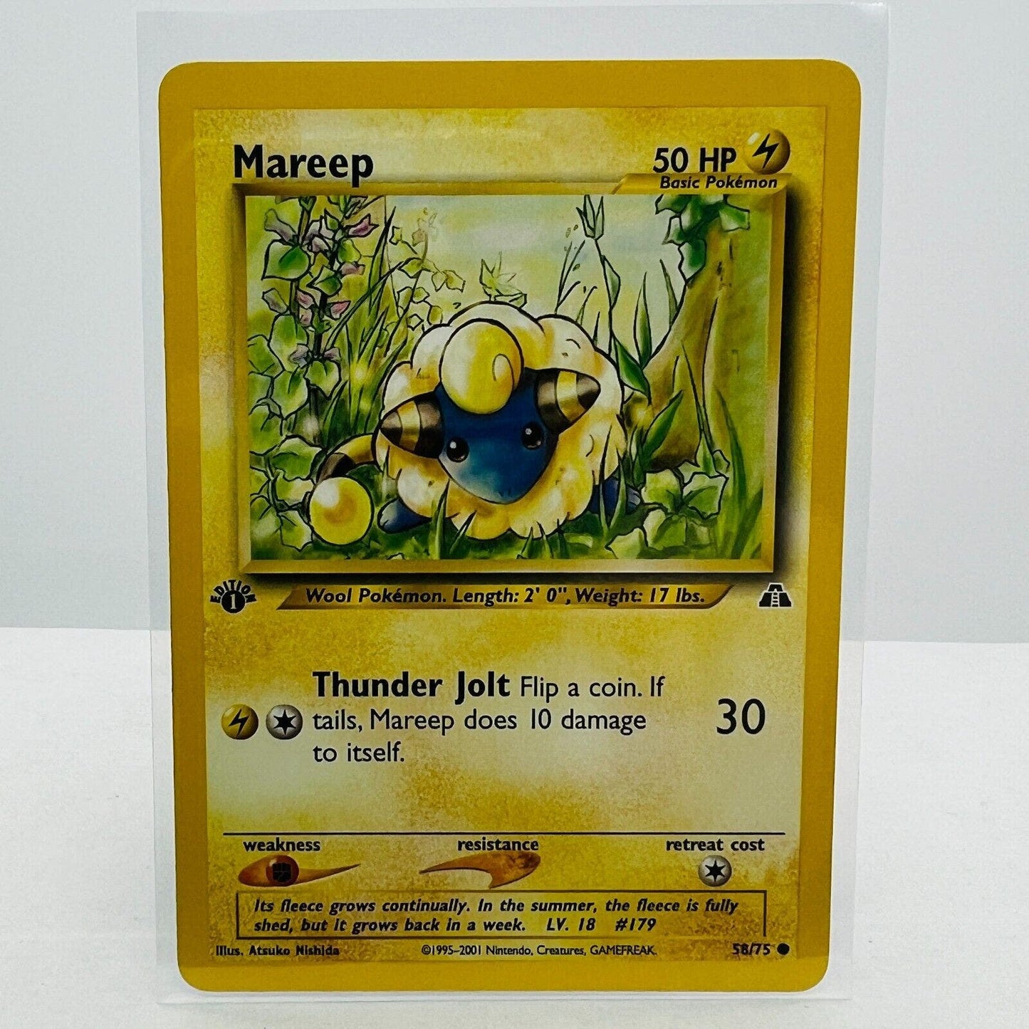 Pokémon Mareep 1st Edition 58/75 Neo Discovery WOTC Pokemon Common Card NM-MT