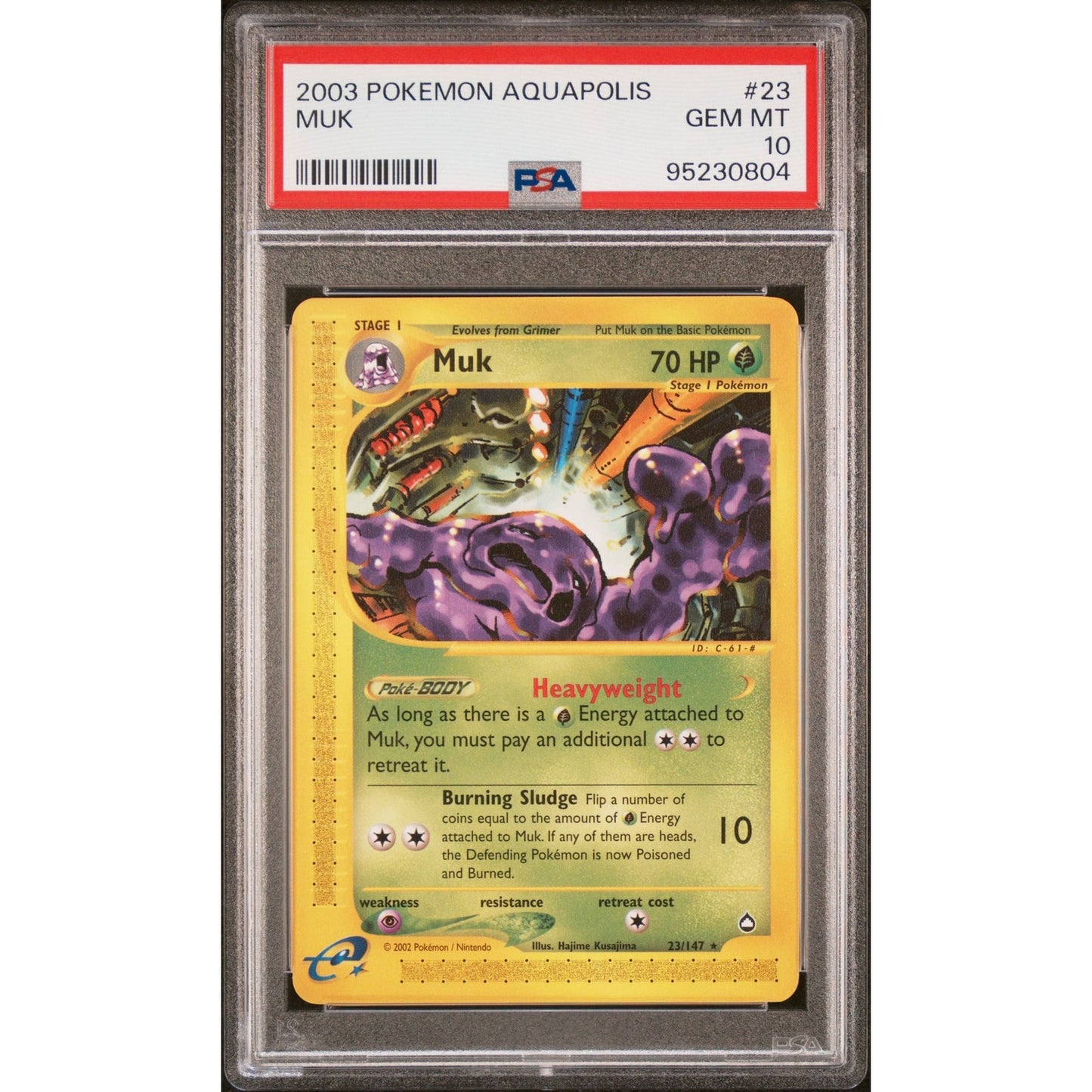 PSA 10 GEM MINT Muk 23/147 Pokémon Aquapolis 2003 Non Holo Rare (CGC/BGS)