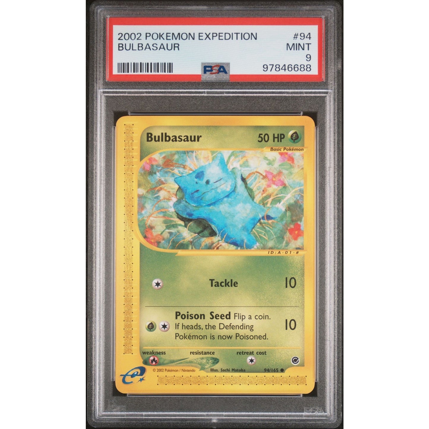 PSA 9 MINT Bulbasaur 94/165 Pokémon Expedition 2002 Non Holo (CGC/BGS)