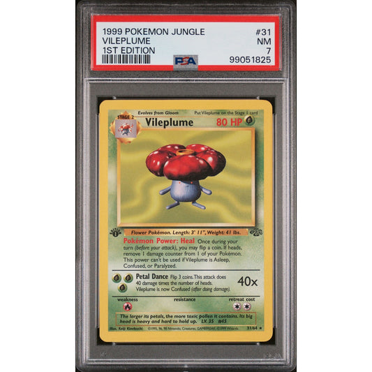 PSA 7 NEAR MINT Vileplume 1st Edition 31/64 Pokémon Jungle Non Holo (CGC/BGS)