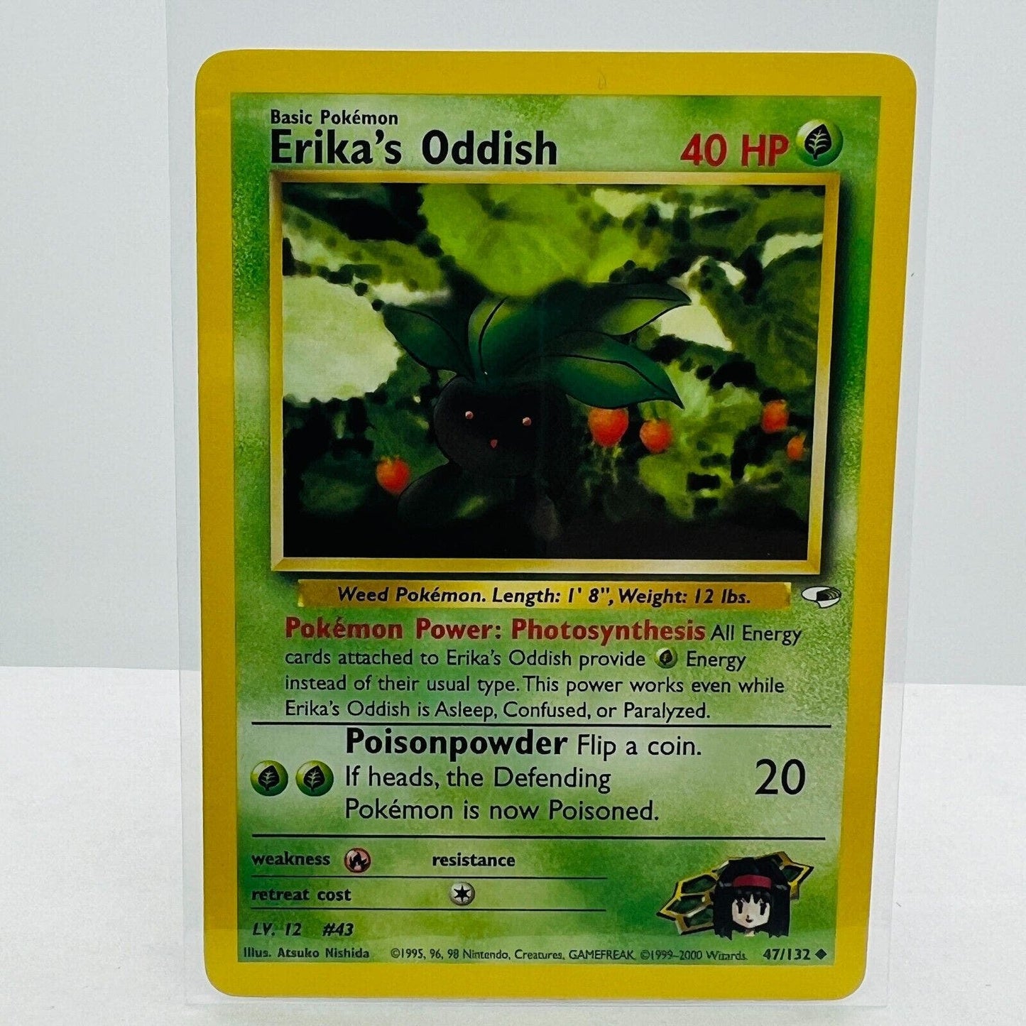 Pokémon Erika's Oddish 47/132 Gym Heroes Unlimited WOTC Uncommon Card NM-MT