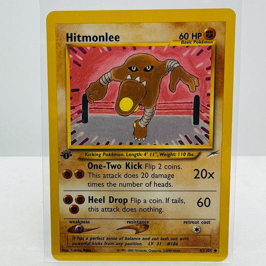 Pokémon Hitmonlee 1st Edition 42/105 Neo Destiny WOTC Pokemon Card NM-MT