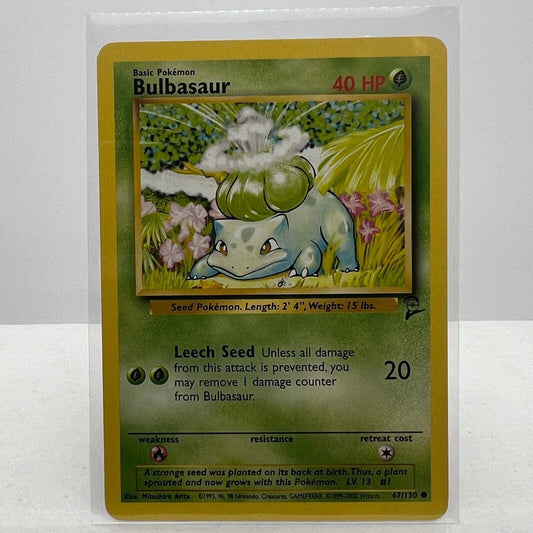 Pokémon Bulbasaur 67/130 Base Set 2 Pokemon 2000 WOTC Common Card NM-MT