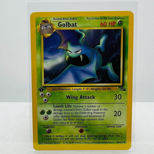 Pokémon Golbat 1st Edition 34/62 Fossil WOTC 1999 Pokemon Uncommon Card NM-MT