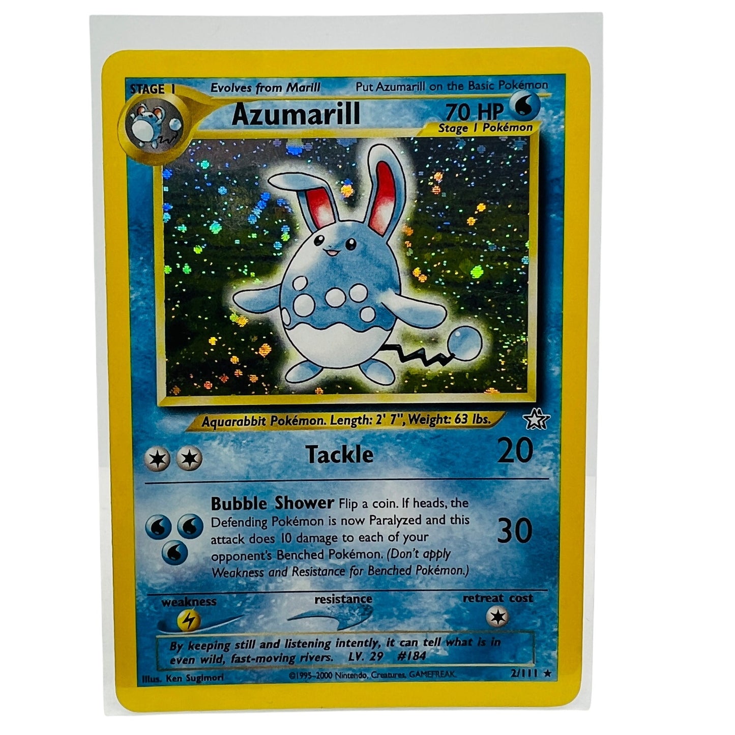 Pokémon Azumarill 2/111 Neo Genesis Unlimited Pokemon 2000 Holo Foil Card VLP-NM