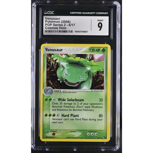 CGC 9 MINT Venusaur 6/17 Pokemon 2006 POP Series 2 Cosmos Holo Card (PSA/BGS)