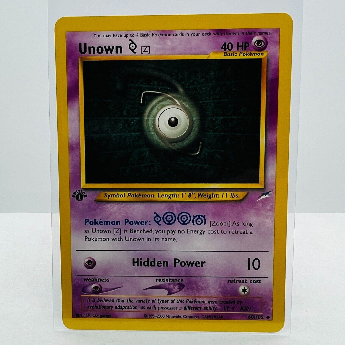 Pokémon Unown Z 1st Edition 60/105 Neo Destiny WOTC Pokemon Uncommon Card NM-MT