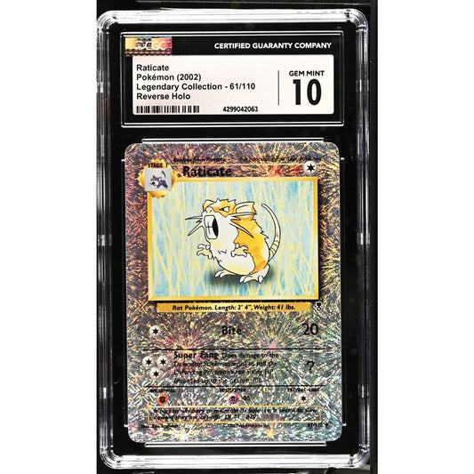 CGC 10 GEM MINT Raticate 61/110 Pokémon Legendary Reverse Holo (PSA/BGS)