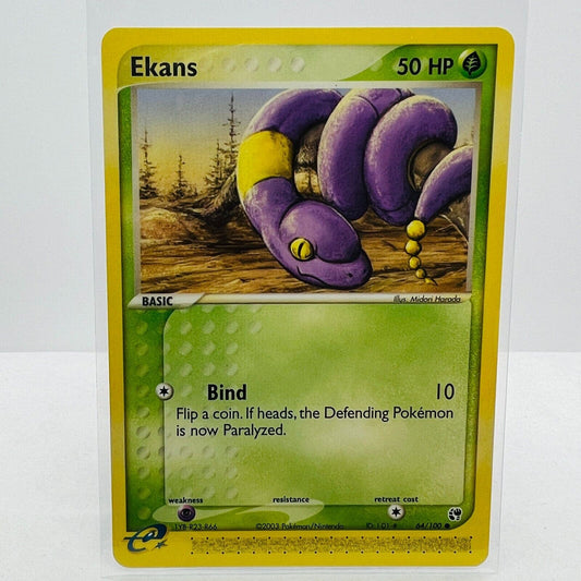 Pokémon Ekans 64/100 EX Sandstorm E Reader Pokemon Common Card LP-EX