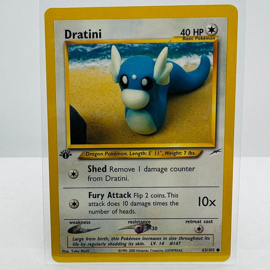 Pokémon Dratini 1st Edition 62/105 Neo Destiny WOTC Pokemon Common Card NM-MT