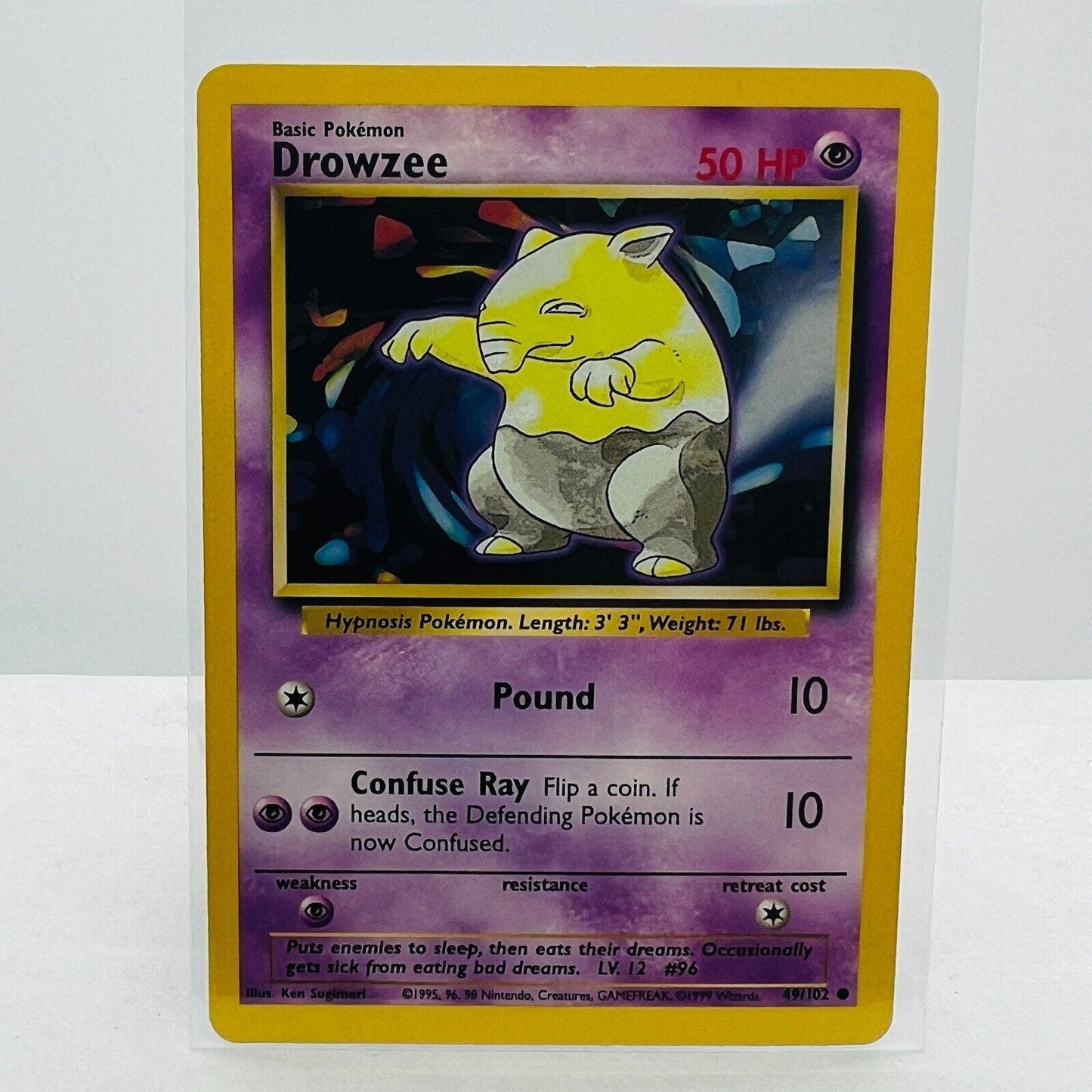 Pokémon Drowzee 49/102 Base Set Unlimited Pokemon 1999 WOTC Common Card LP-MP