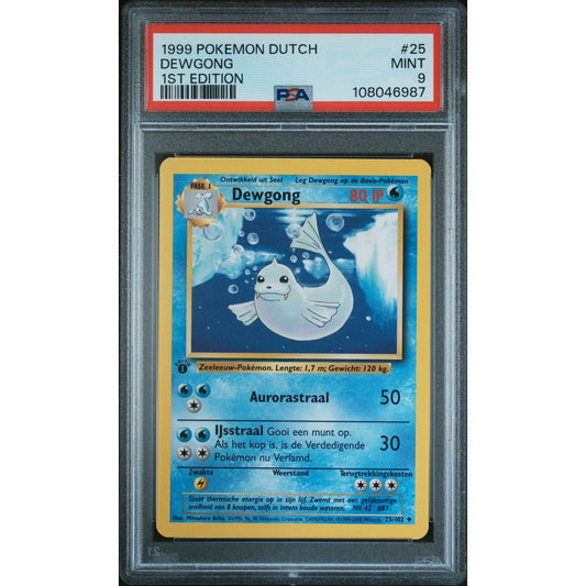 PSA 9 MINT Dewgong 1st Edition 25/102 Pokémon 1999 Dutch Base Set (CGC/BGS)