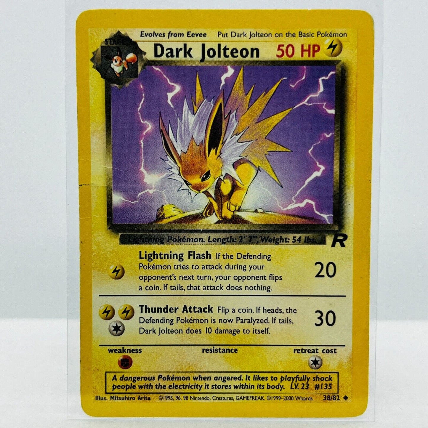 Pokémon Dark Jolteon 38/82 Team Rocket WOTC TCG Pokemon Uncommon Card DMG-PL