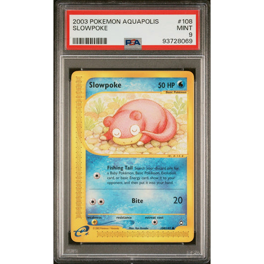 PSA 9 MINT Slowpoke 108/147 Pokémon Aquapolis Common Non Holo Card (CGC/BGS)