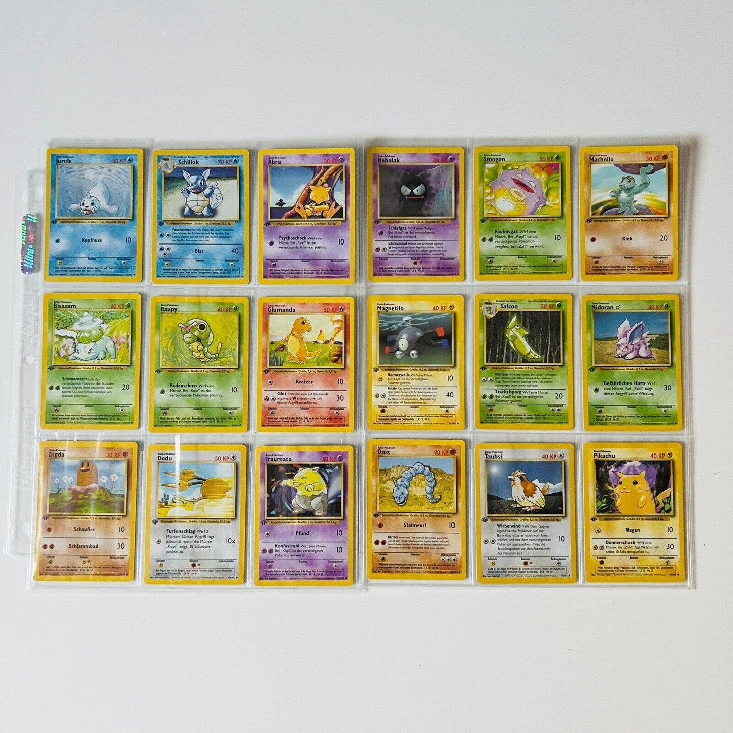 Pokémon 1st Edition Base Set Complete Uncommon Common German 70 Cards NM-MINT