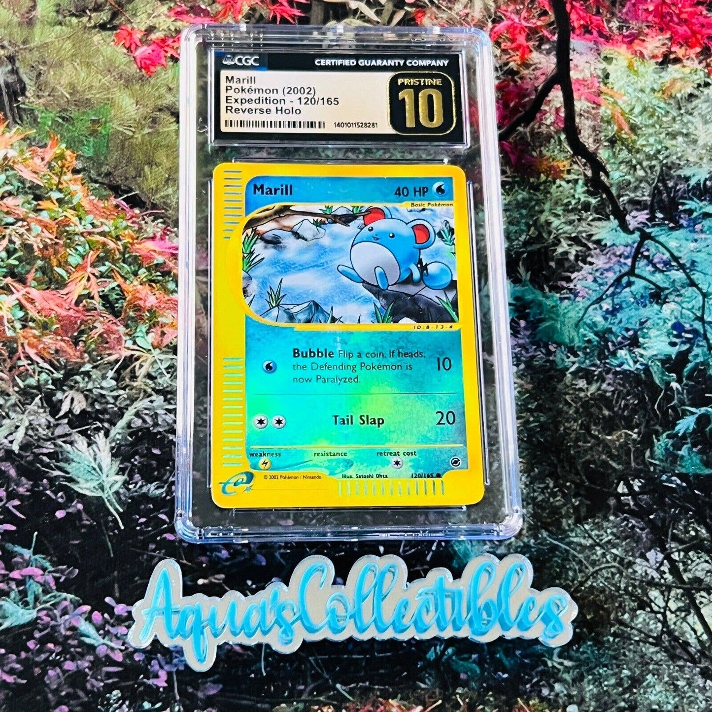 CGC 10 PRISTINE Marill 120/165 Pokémon Expedition 2002 Reverse Holo (PSA/BGS)