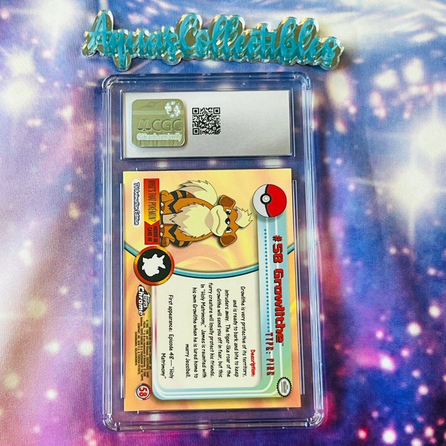 CGC 9 MINT Growlithe #58 Pokemon 2000 Topps Chrome Holo Rare (PSA/BGS)