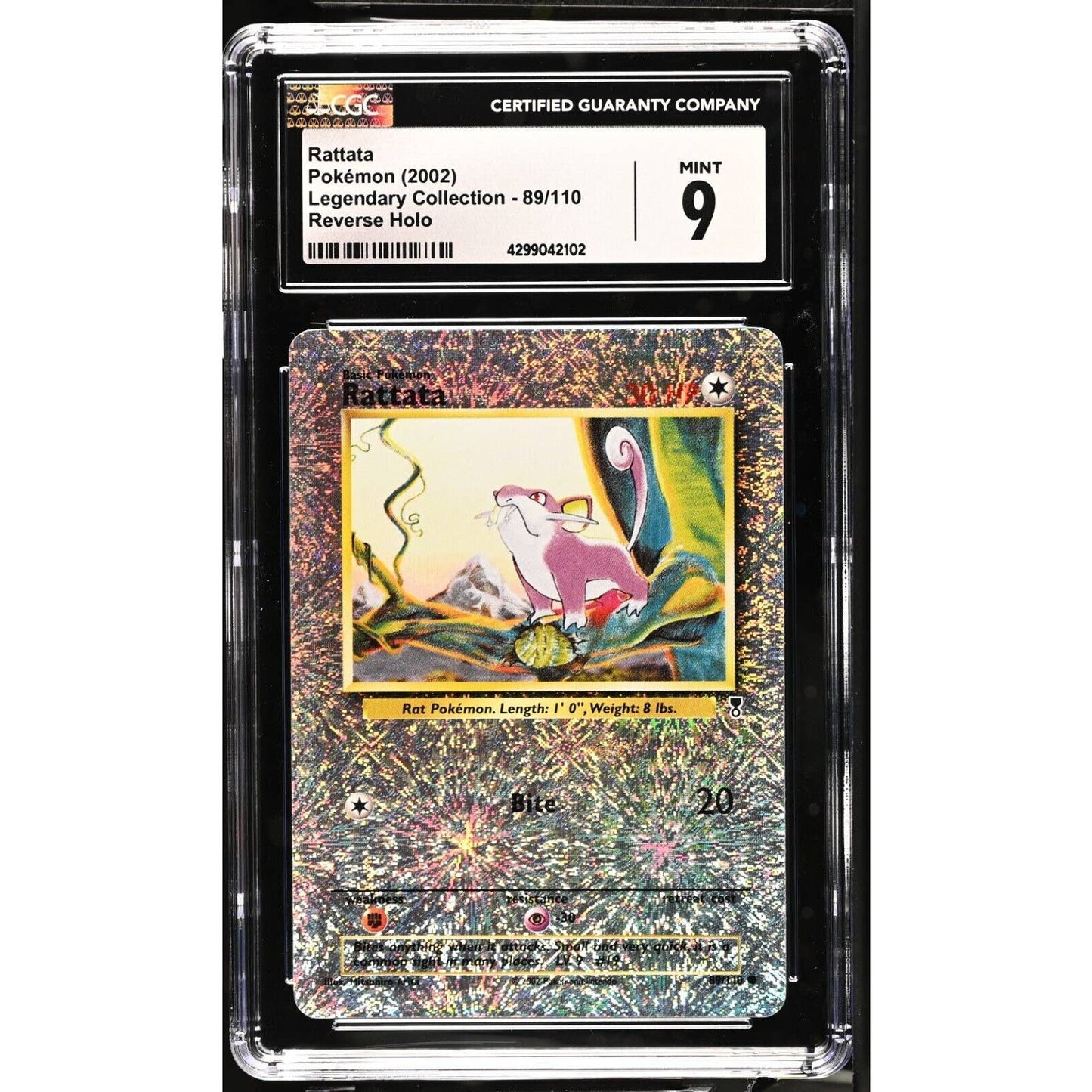 CGC 9 MINT Rattata 89/110 Pokémon Legendary Collection Reverse Holo (PSA/BGS)