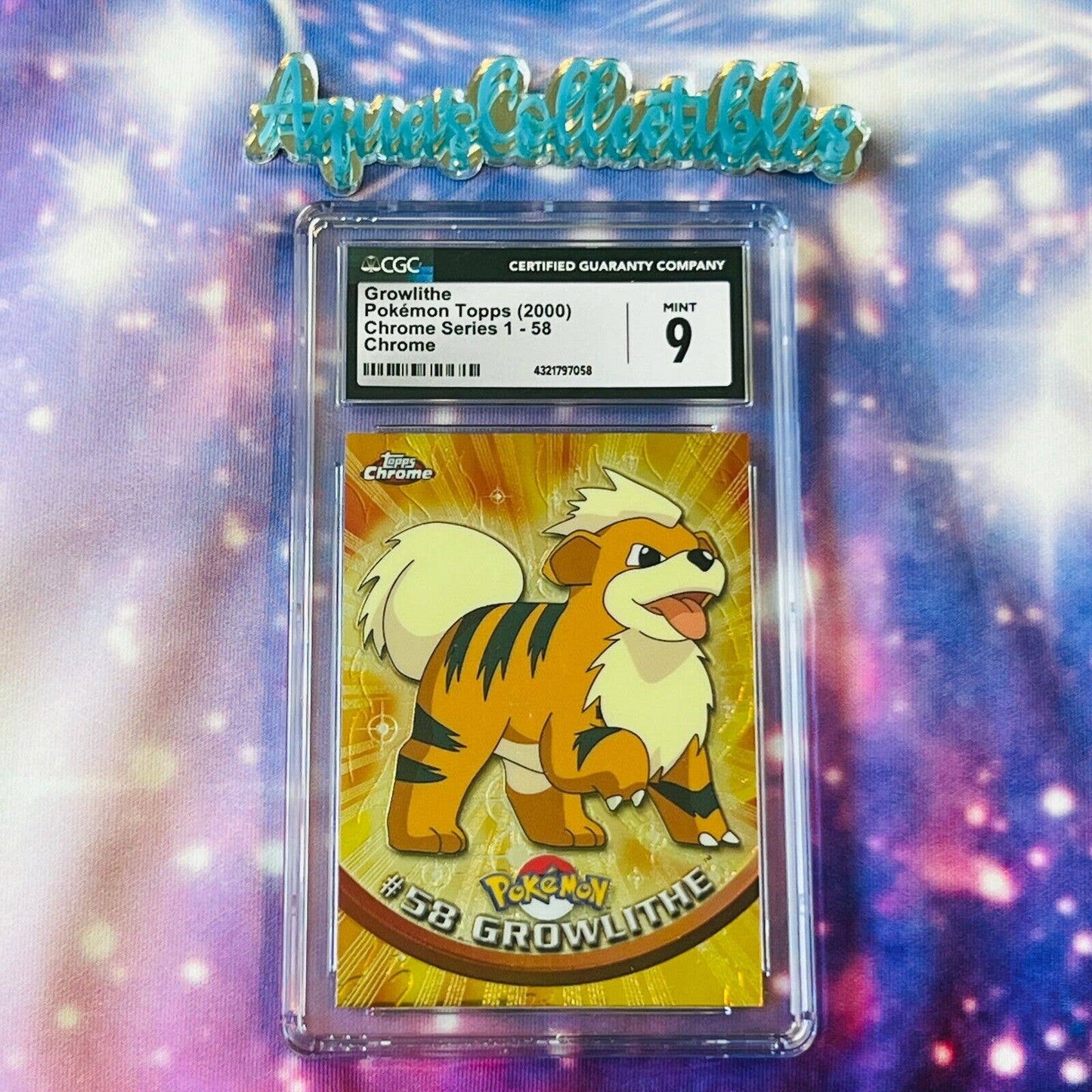 CGC 9 MINT Growlithe #58 Pokemon 2000 Topps Chrome Holo Rare (PSA/BGS)