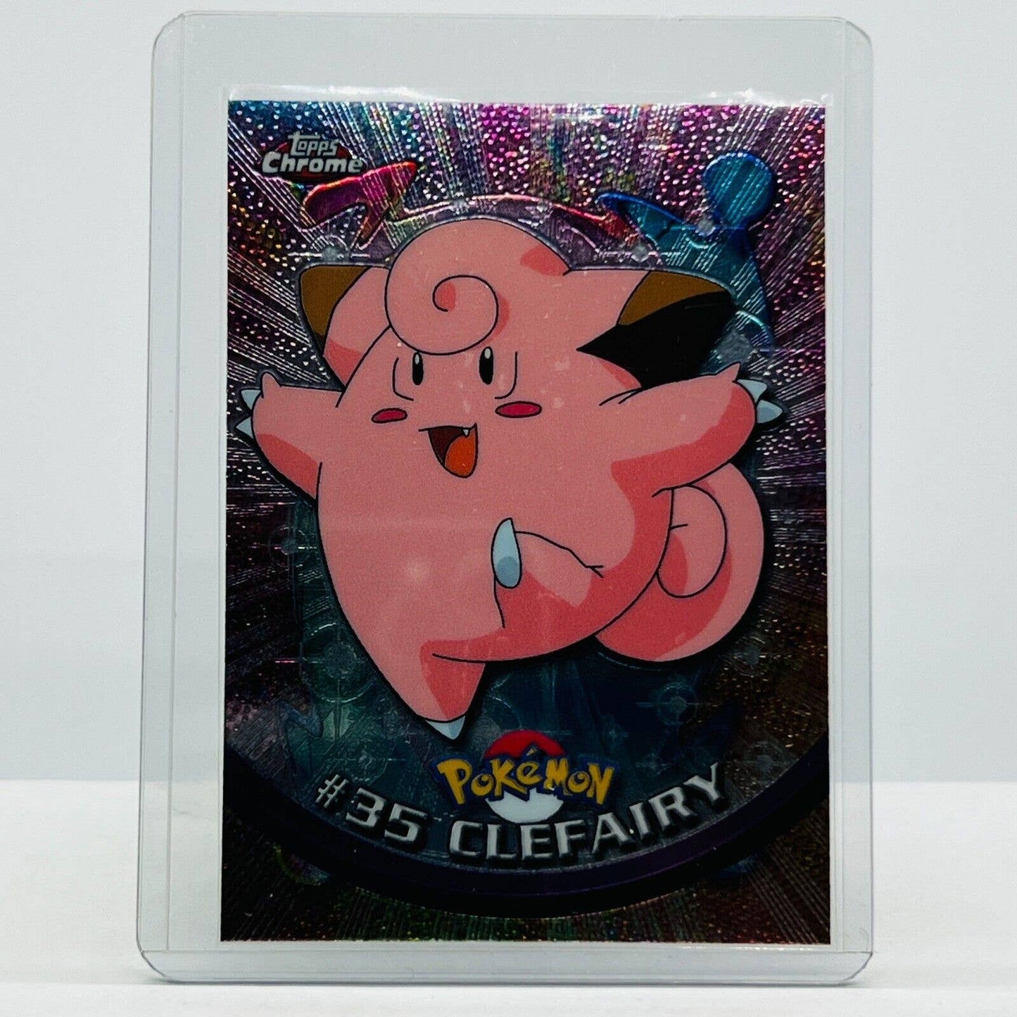 Pokémon Clefairy #35 Pokemon 2000 Topps TV Animation Chrome Series 1 Holo Foil