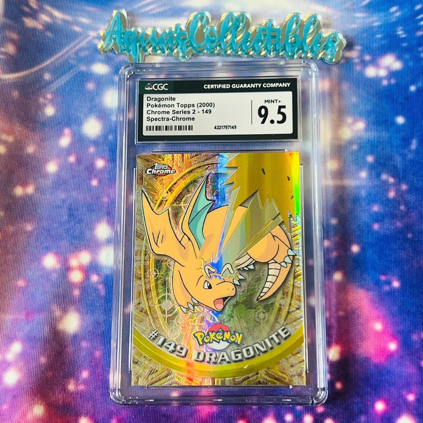 CGC 9.5 MINT+ Dragonite Spectra #149 Pokemon 2000 Topps Chrome Rare (PSA/BGS)