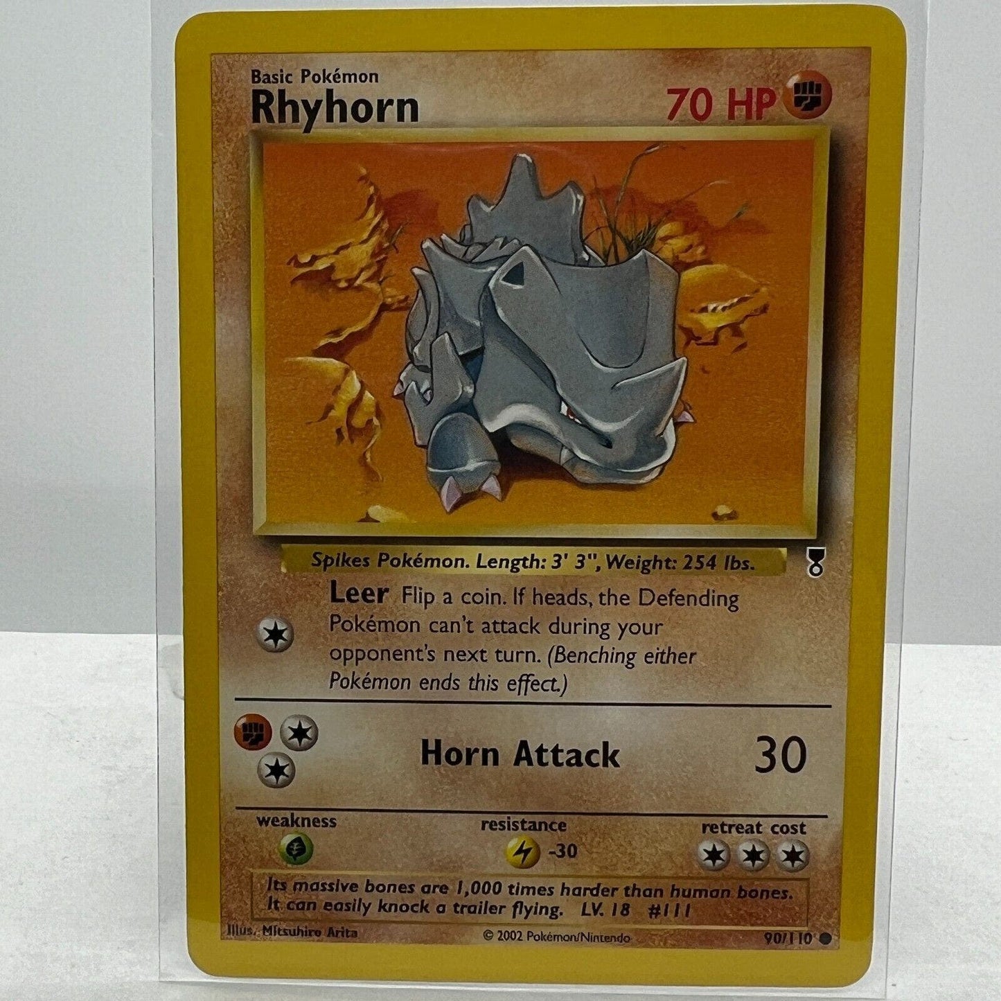 Pokémon Rhyhorn 90/110 Pokemon 2000 Legendary Collection TCG Common Card NM-MT