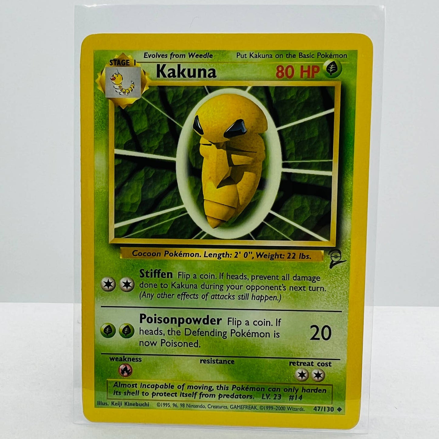 Pokémon Kakuna 47/130 Base Set 2 Pokemon 2000 WOTC Uncommon Card NM-MT