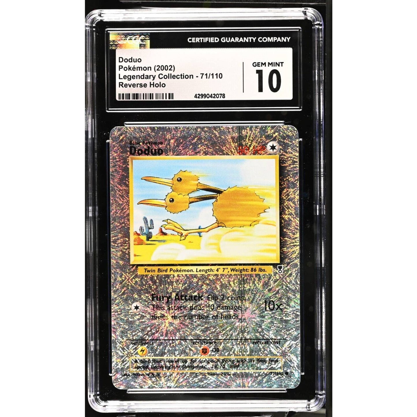 CGC 10 GEM MINT Doduo 71/110 Pokémon Legendary Collection Reverse (PSA/BGS)