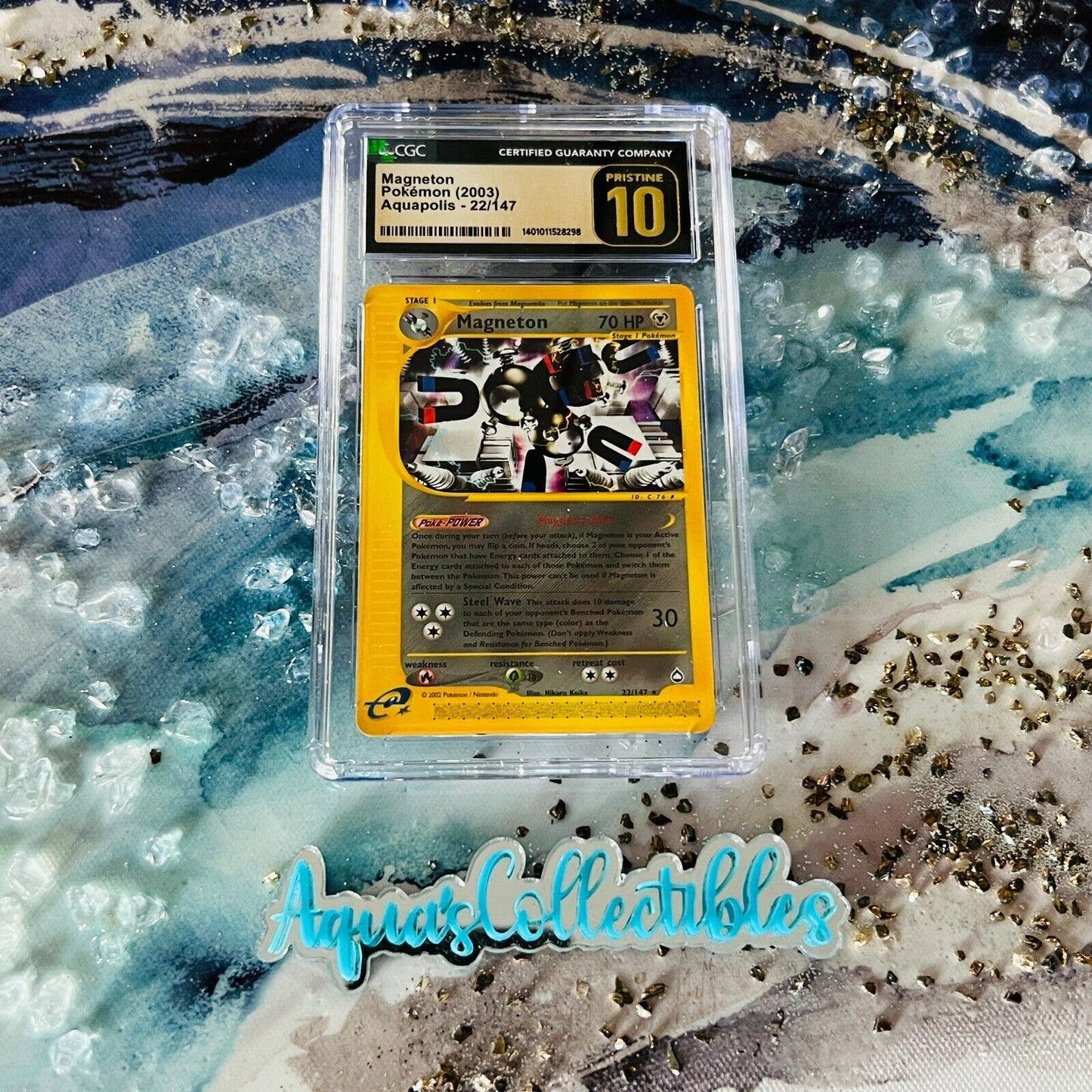 CGC 10 Pristine Magneton 22/147 Pokémon Aquapolis 2003 Non Holo (PSA/BGS) Gold